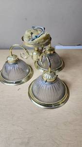 lot 234 image: Brass and Glass Ceiling Light Fixture