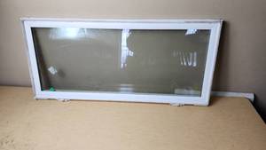 lot 238 image: White Framed Glass Window Pane 16 x 34 12