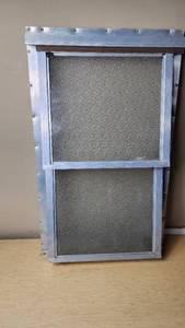 lot 239 image: Aluminum Frame Window with Glass Pane - Total Dimensions 17 12 x 28 12