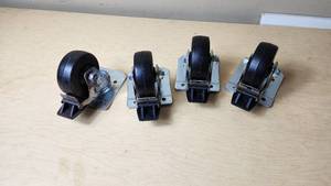 lot 259 image: Set of 4 Heavy-Duty Swivel Casters with Brake OnOff
