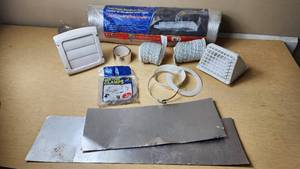 lot 264 image: Semi-Rigid Aluminum Duct Vent Kit including Metal Clamps, Vents, and Accessories