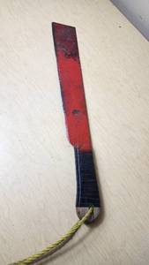 lot 277 image: Red Machete with Tape-Wrapped Handle