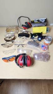 lot 291 image: Assorted Safety Equipment including Ear Protection, Safety Glasses, and Goggles