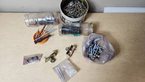 lot 314 image: Assorted Hardware and Fasteners including Screws, Bolts, and Brackets