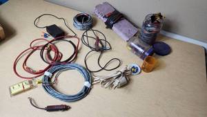 lot 326 image: Mixed Electrical Components and Accessories including Various Cables, Connectors, and Switches