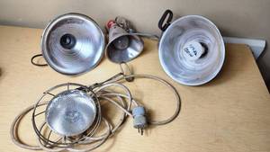 lot 350 image: Clamp Lights with Reflectors and Corded Plug