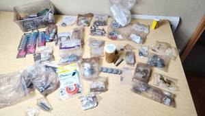 lot 355 image: Various Hardware and Plumbing Parts including SharkBite Connectors, Springs, and Belwith Cabinet Hardware