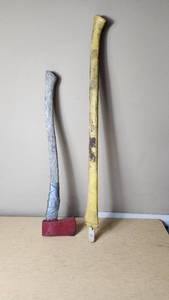 lot 393 image: Red Axe and Yellow Axe Handle