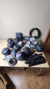 lot 451 image: Toro Lighting System Power Pack Model #160-IR and Accessories including Wiring, Light Fixtures, and Mounting Stakes - Unsure of Working Status or Completeness