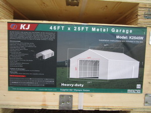 lot 183 image: KJ 25x46 GarageShop All Steel Kit White-Cream Color