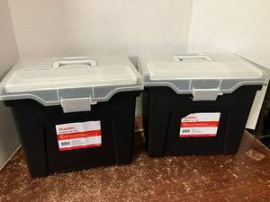 lot 46 image: Staples Portable File Totes