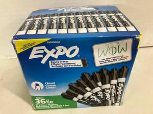 lot 32 image: Expo Black Dry Erase Markers