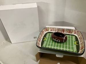 lot 159 image: Football Chips and Salsa Serving Dishes