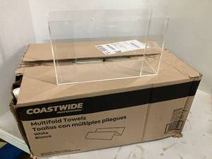 lot 36 image: Multifold Towels and Acrylic Dispenser