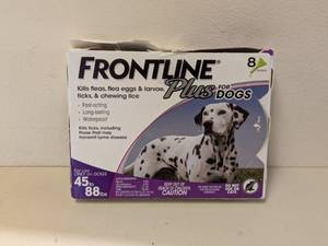 lot 109 image: FRONTLINE PLUS FOR DOGS (45-88LBS.) 8PK.