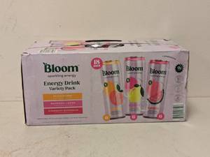 lot 132 image: BLOOM VARIETY 18 PACK SPARKLING ENERGY DRINK