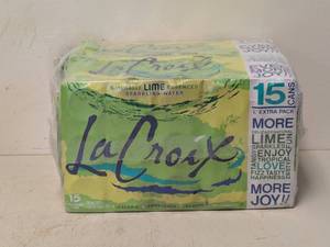lot 156 image: (2) LA CROIX LIME SPARKLING WATER 15PK.