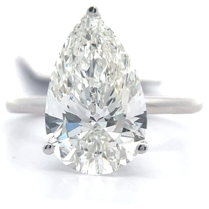NEW! 5.12 Carat Diamond Pear Solitaire Ring in 14k White Gold w/ EGL Report; Retail $10,400 *VIDEO*