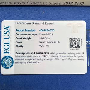 NEW! 3 Carat Diamond Emerald Cut Solitaire Ring in 14k White Gold w/ EGL Report *VIDEO*