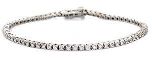 lot 7 image: 2.13 Carat Natural Diamond Tennis Bracelet in 14k White Gold VIDEO
