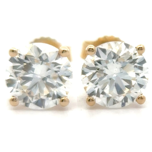 lot 27 image: 2 Carat Diamond Solitaire Four-Prong Martini Stud Earrings in 14k Yellow Gold w EGL Report VIDEO