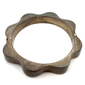 lot 41 image: Estate Vintage Taxco Mexico Rustic Rich Patina Bracelet VIDEO