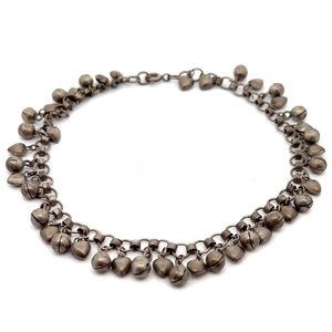 lot 45 image: Vintage Drop Charm Chiming Bells Rich Patina Anklet VIDEO