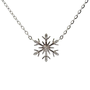 lot 52 image: Natural Diamond Snowflake Layering Necklace Retail $600 VIDEO
