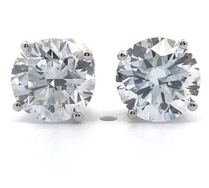 NEW! 3.10 Carat Diamond Round Solitaire Stud Earrings in 14k White Gold w/ EGL REPORT *VIDEO*
