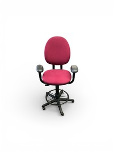 lot 141 image: Haworth Drafting Stool Red