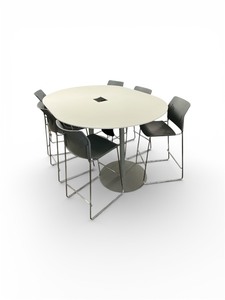 lot 164 image: 7ftx5ftx3.5ft Conference Table w 6 Chairs