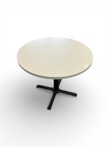 lot 170 image: 36x29 Grey Table w Black Pedestal