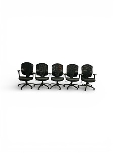 lot 182 image: 5 Leather Mesh Task Chairs