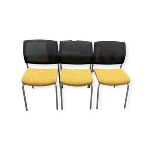 lot 205 image: 3 Keihauer Stackable Chairs-Yellow