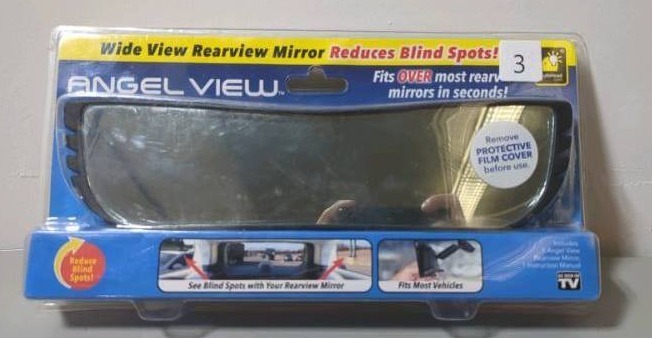lot 3 image: New Improved Angel View Wide-Angle Rearview Mirror AS-SEEN-ON-TV