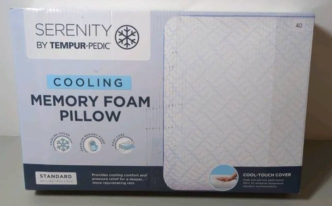 lot 40 image: Serenity by Tempur-Pedic Cooling Memory Foam Pillow - Standard