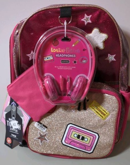 lot 42 image: Locker Club Kids 16L Kids Backpack with Lunch Box Headphone