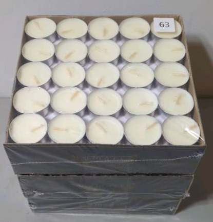 lot 63 image: Amari Tea Light Candles 100 Pack (set of 3)