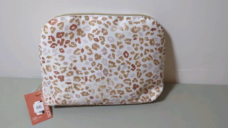 lot 66 image: Sonia Kashuk 2-Piece Travel Makeup Pouch - Terra Spots Cheetah