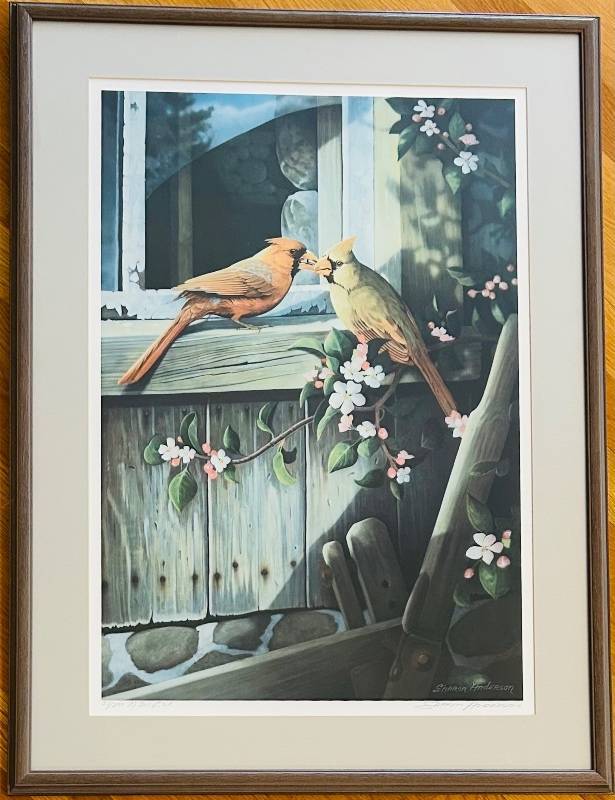 lot 47C image: P - Sharon Anderson Signed Limited Edition Cardinal Print Framed