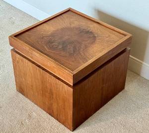 lot 14D image: G - Mid Century John Keal Chess Box Side Table for Brown Saltman