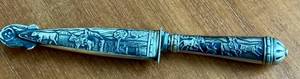 lot 46D image: Vintage 8 Argentine Gaucho Dagger with Embossed Silver Sheath
