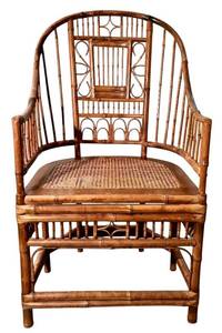 lot 123H image: UBR - Vintage Brighton Pavilion Style Bamboo and Rattan Armchair