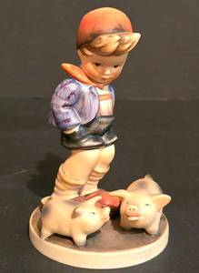 lot 502K image: LL-S - Goebel Hummel Figurine Boy with Pigs #66