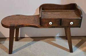 lot 523K image: LL-S - Vintage Wooden Cobblers Bench with Storage Drawers