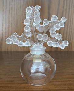 lot 10A image: MB - Lalique Clairefontaine Lily-of-the-Valley Crystal Perfume Bottle