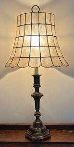 lot 21R image: MB - Vintage Capiz Shell Shade Table Lamp