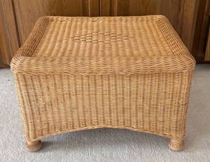 lot 33R image: MB - Wicker Ottoman with Diamond Pattern