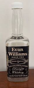 lot 144R image: MB - Large Evan Williams Kentucky Straight Bourbon Whiskey Bottle