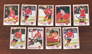 lot 198R image: MB - Lot of 9 Topps Chicago Blackhawks Hockey Trading Cards